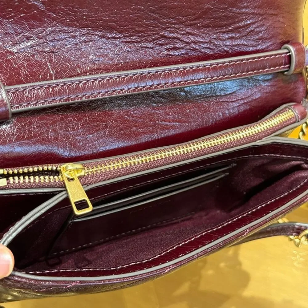 NEW‼️Tory Burch Willa Chevron Glazed Wallet Crossbody 188154 $470